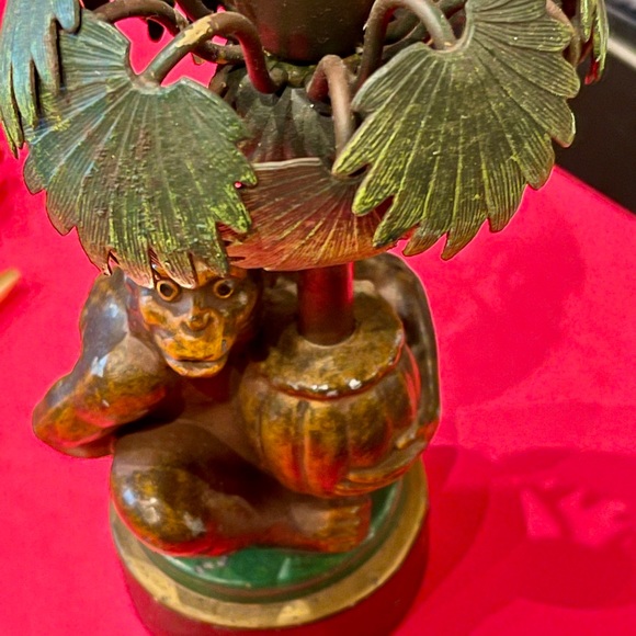 CHARMING VINTAGE MONKEY CANDLE HOLDER - Picture 3 of 6